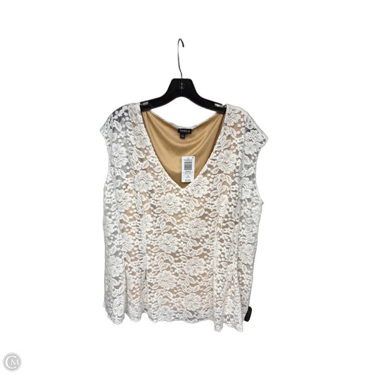 Top Sleeveless By Torrid In White, Size: 1x