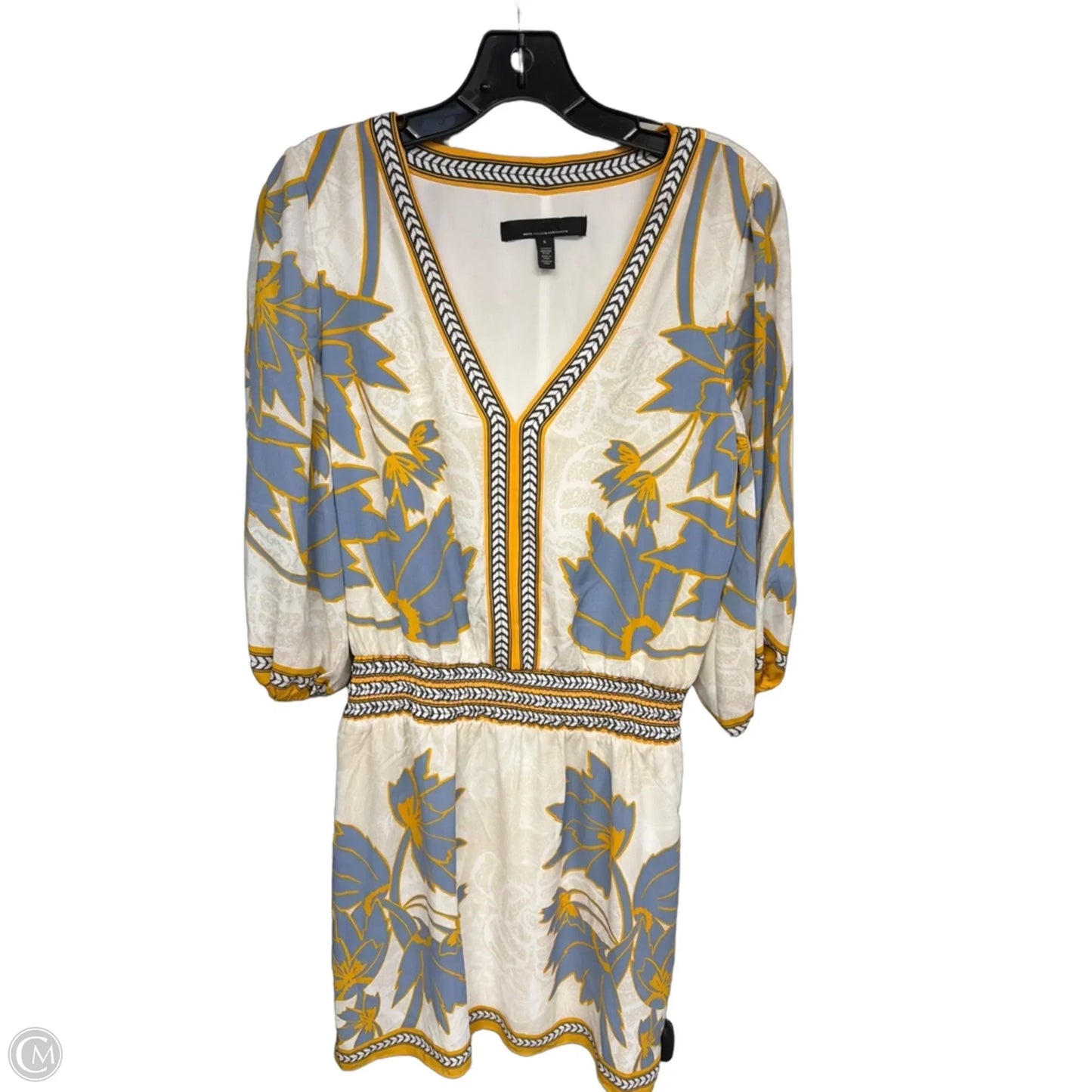Dress Casual Midi By White House Black Market In Blue & Yellow, Size: S