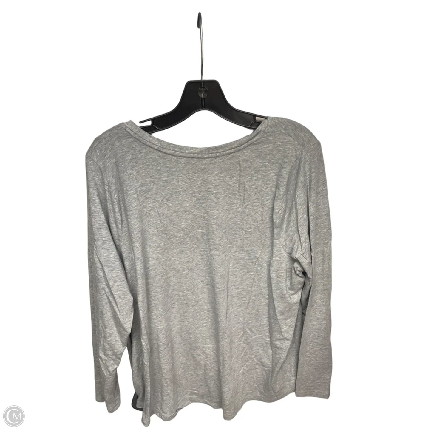 Top Long Sleeve Basic By Terra & Sky In Grey, Size: 1x