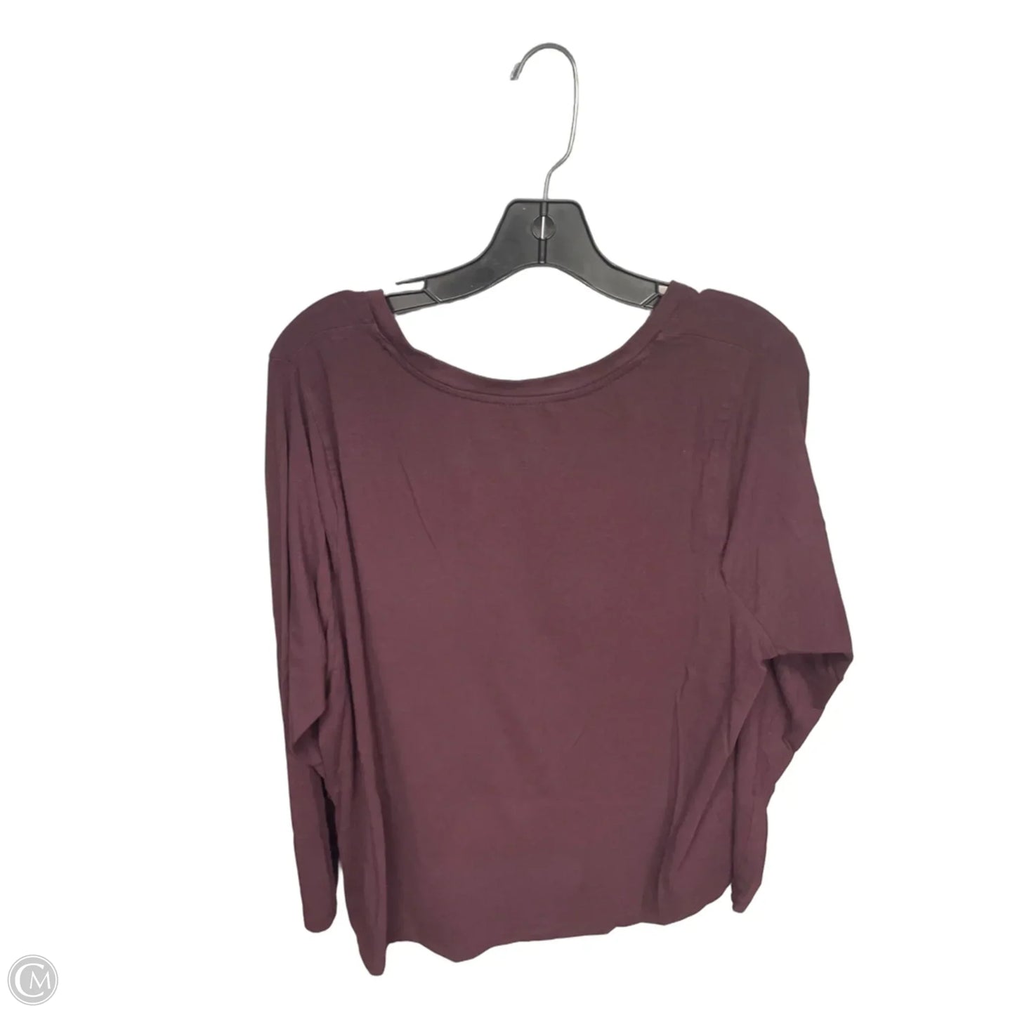 Top Long Sleeve Basic By Terra & Sky In Maroon, Size: 1x