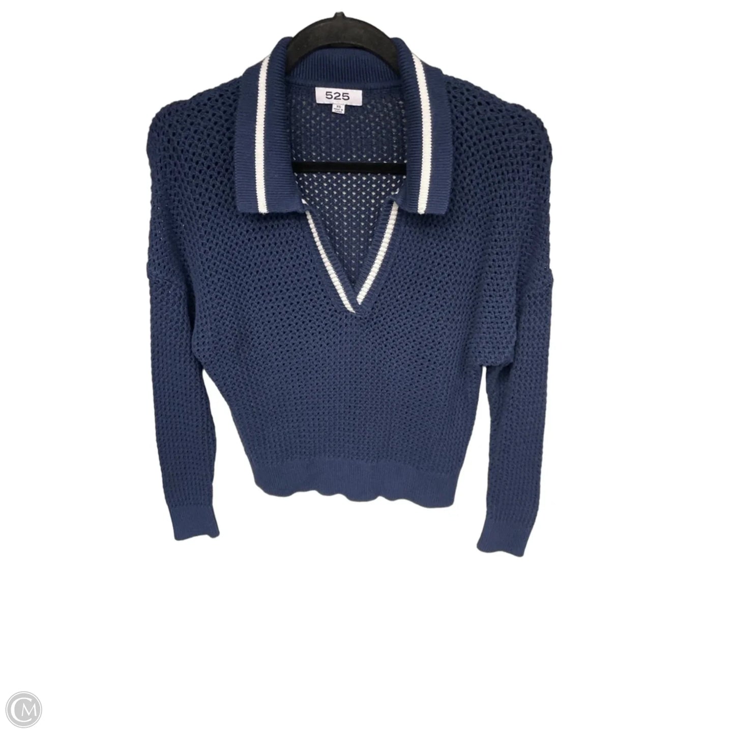 Sweater By 525 In Blue & White, Size: Xs