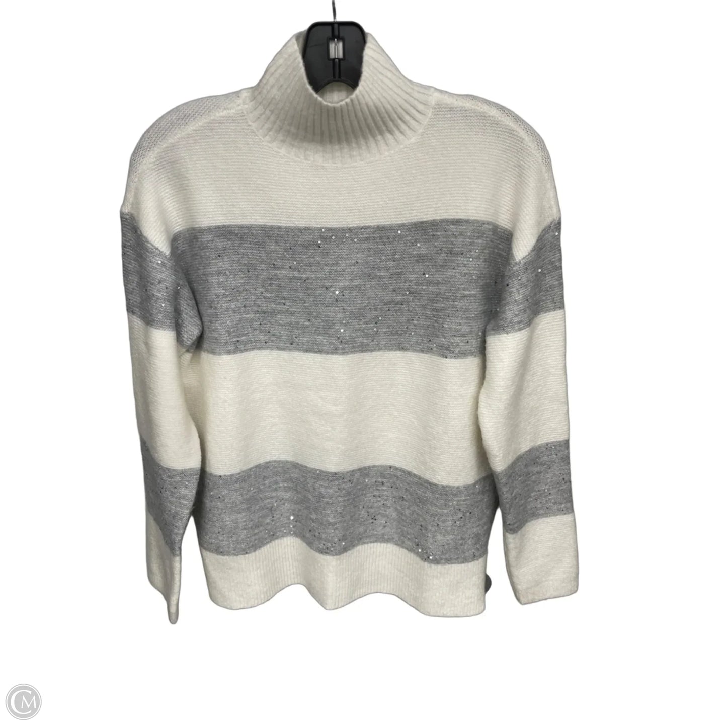 Sweater By Talbots In Grey & White, Size: Sp