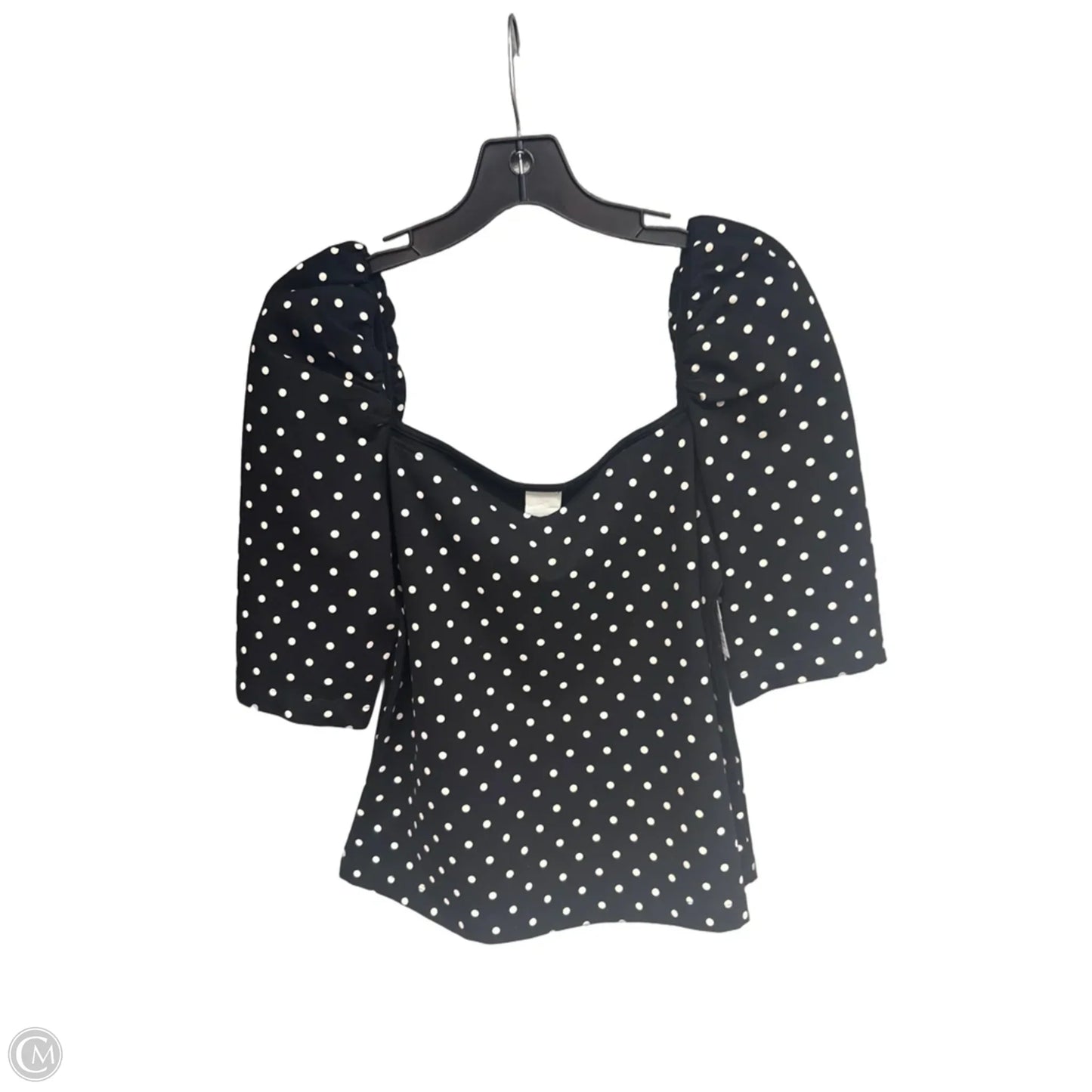 Top Short Sleeve By H&m In Polkadot Pattern, Size: M