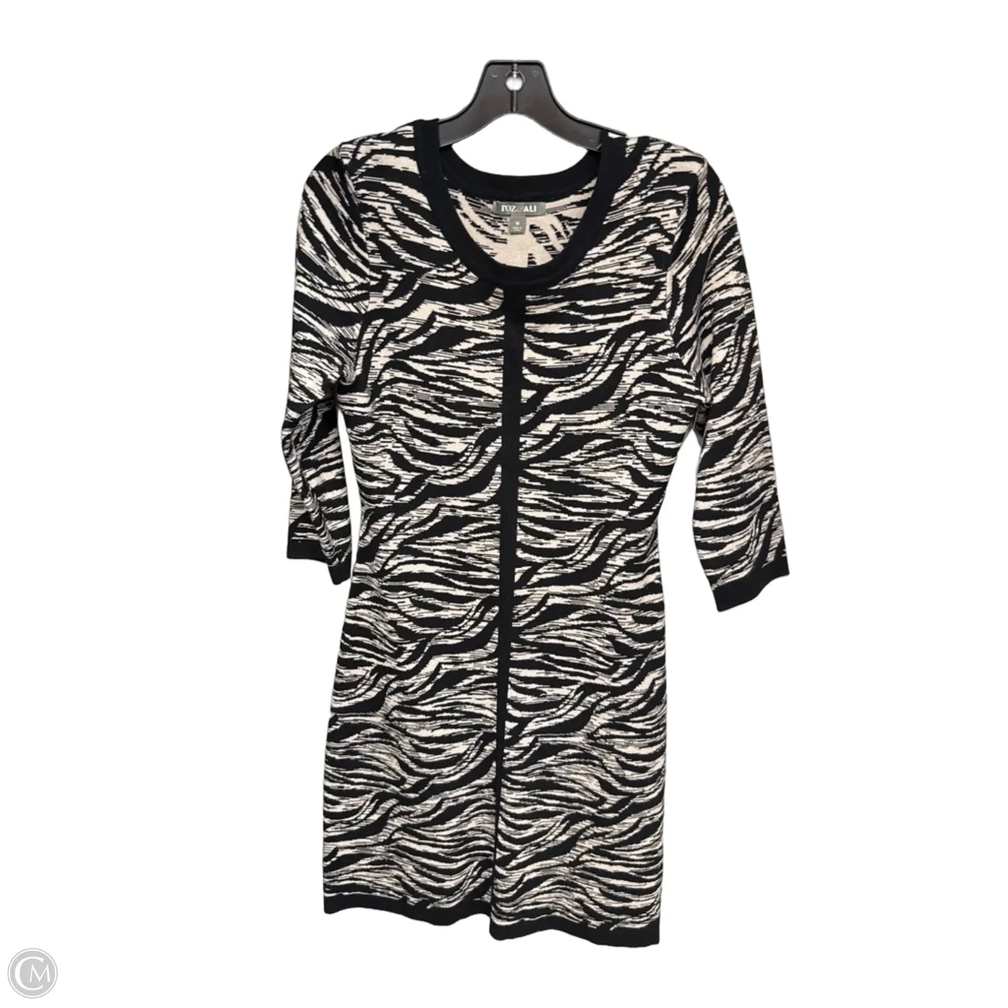Dress Sweater By Roz And Ali In Black & Tan, Size: M