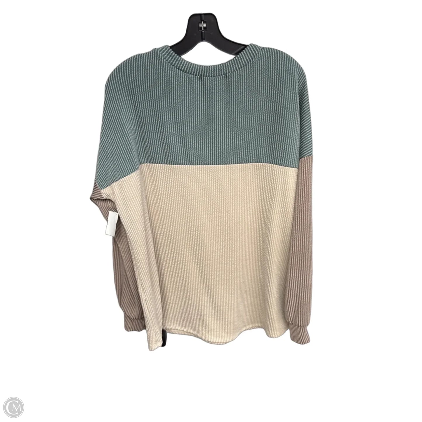Top Long Sleeve By Lovely Melody In Green & Tan, Size: Xl