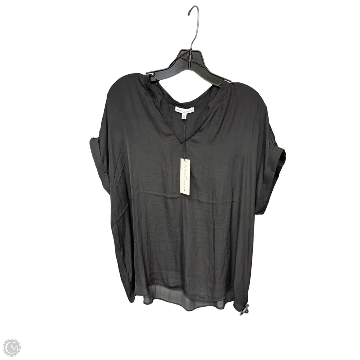 Top Short Sleeve By Maison Damelie In Black, Size: Xl