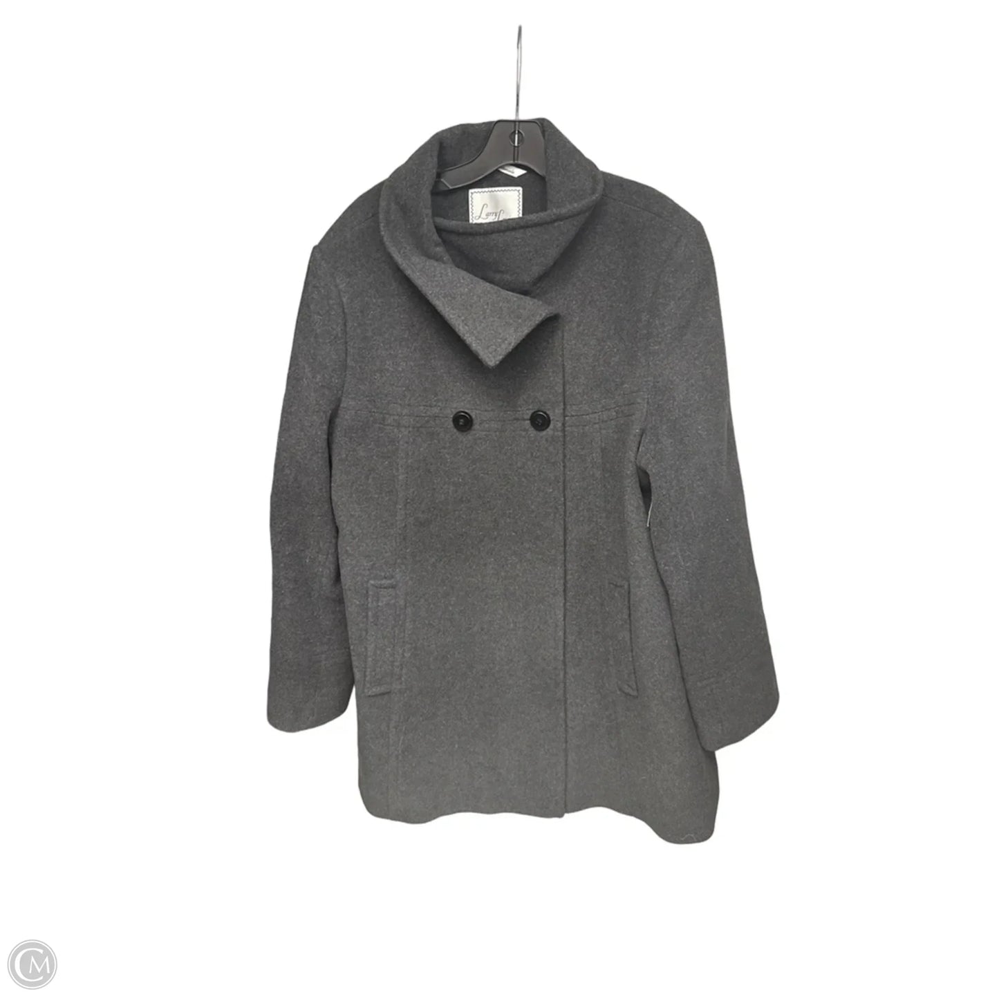 Coat Peacoat By Larry Levine In Grey, Size: Xl