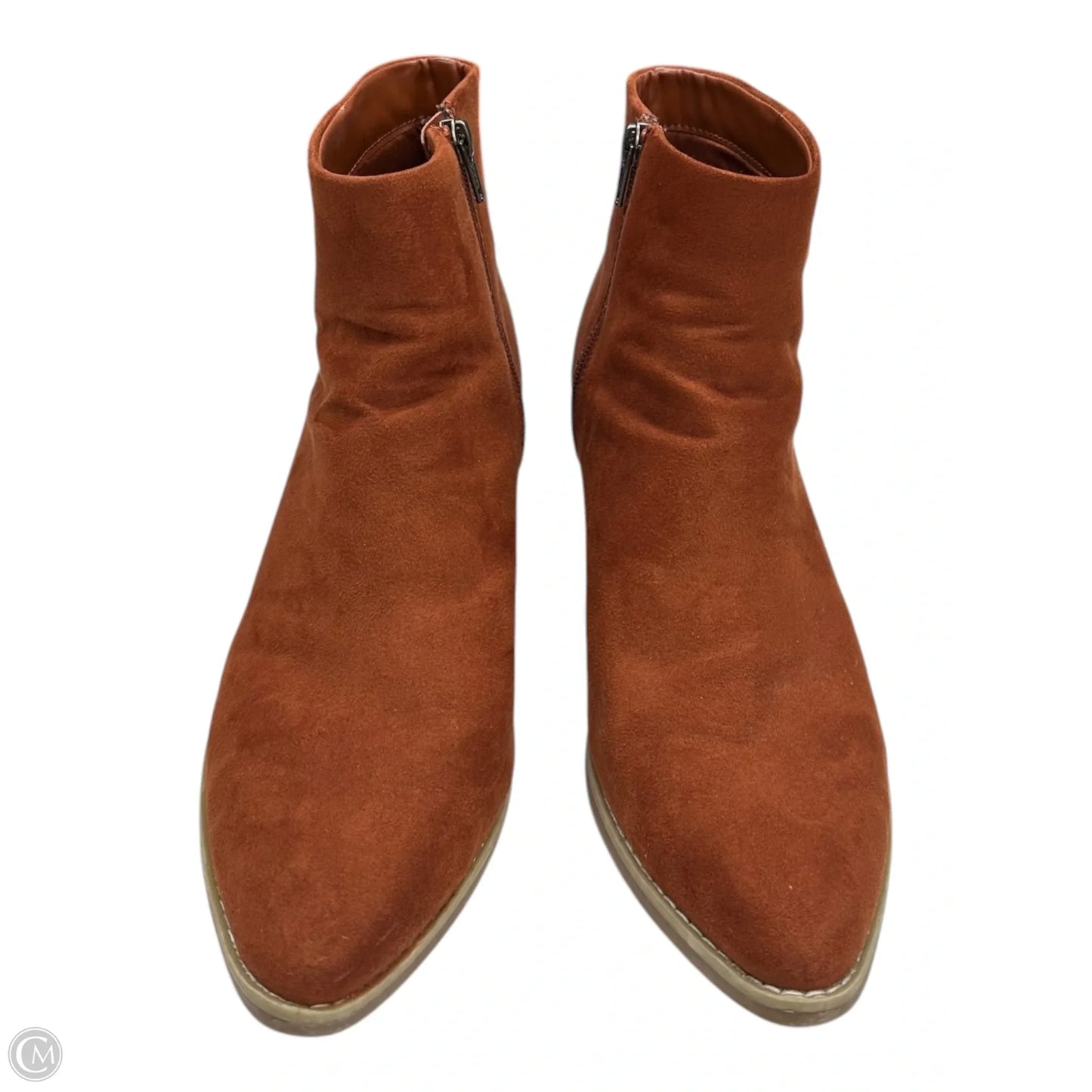 Boots Ankle Heels By Universal Thread In Orange, Size: 10