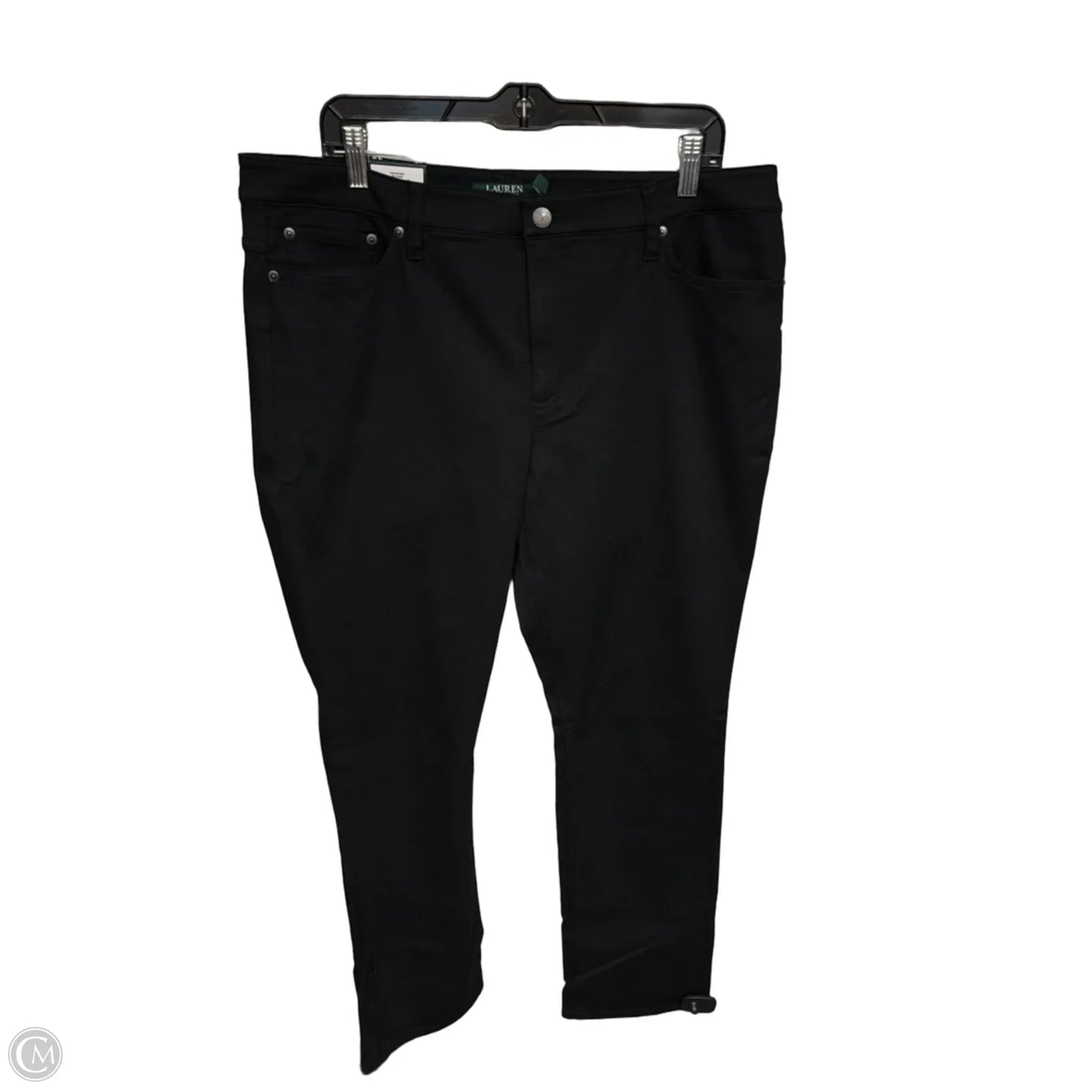 Jeans Straight By Lauren By Ralph Lauren In Black Denim, Size: 16