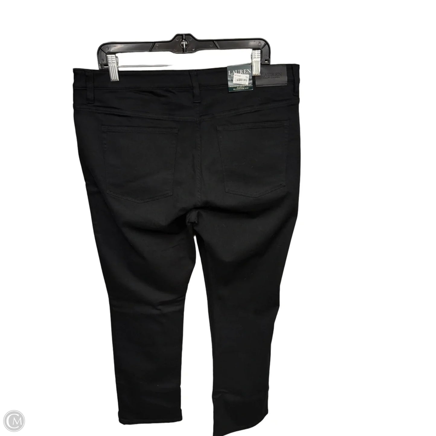 Jeans Straight By Lauren By Ralph Lauren In Black Denim, Size: 16