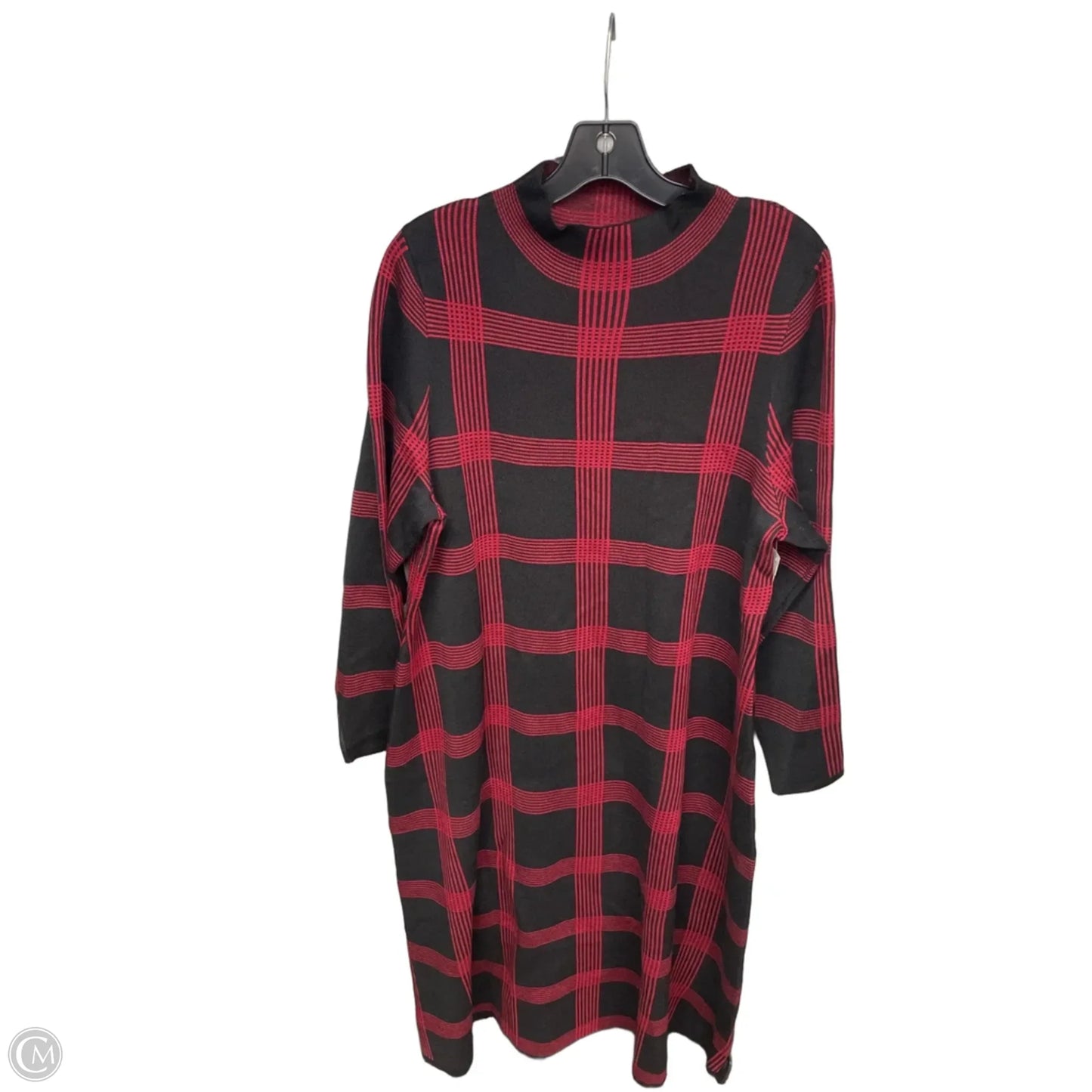 Dress Sweater By Dannyandnicole In Plaid Pattern, Size: 2x