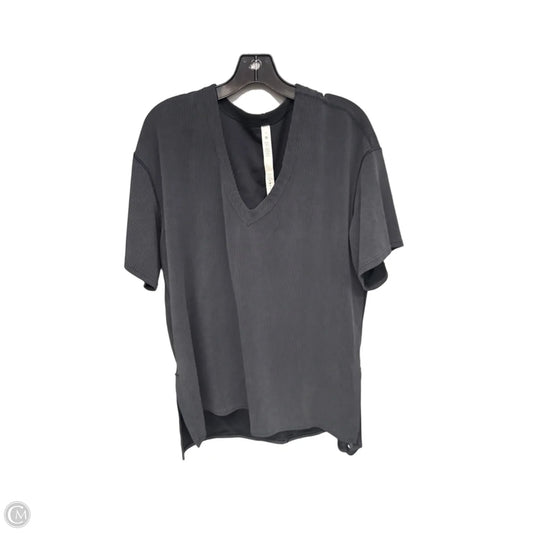 Athletic Top Short Sleeve By Lululemon In Grey, Size: 12