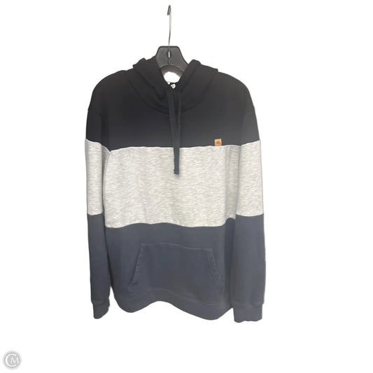 Sweatshirt Hoodie By Clothes Mentor In Black & Grey, Size: Xl