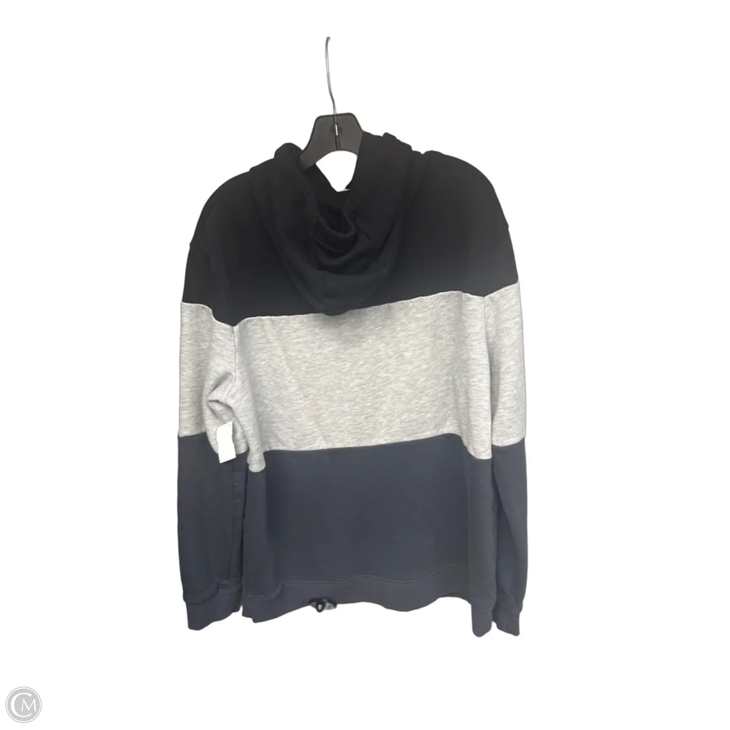 Sweatshirt Hoodie By Clothes Mentor In Black & Grey, Size: Xl