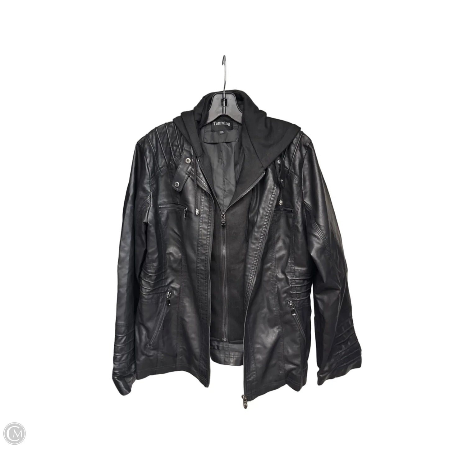 Jacket Moto By Clothes Mentor In Black, Size: Xxl