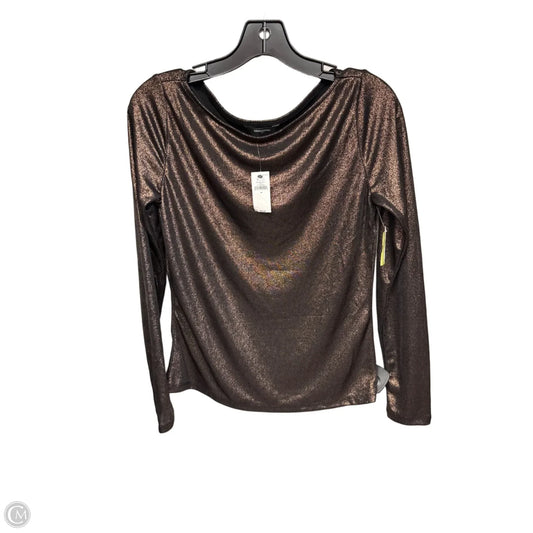 Top Long Sleeve By Banana Republic In Bronze, Size: M