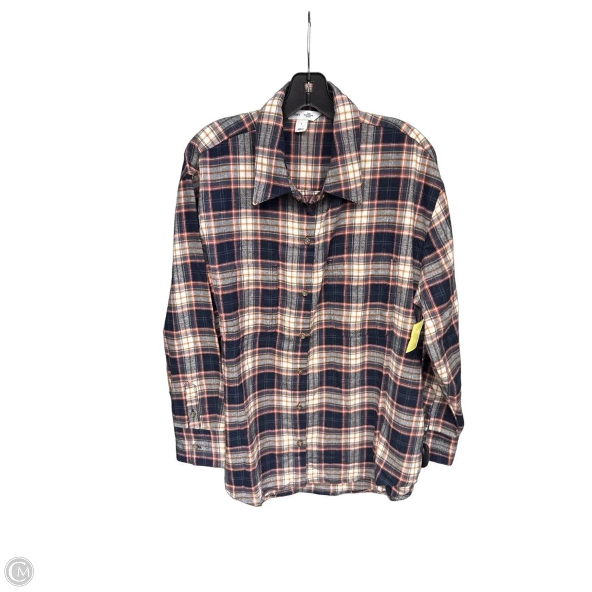 Top Long Sleeve By Old Navy In Plaid Pattern, Size: L