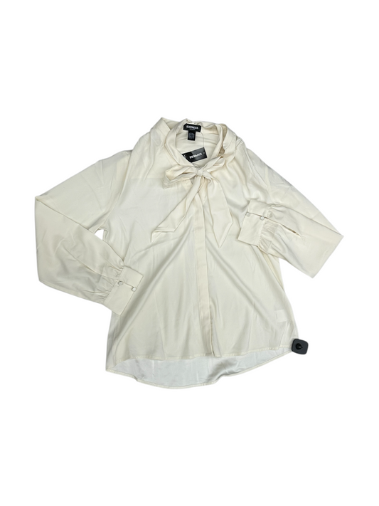 Top Long Sleeve By Express In Cream, Size: L