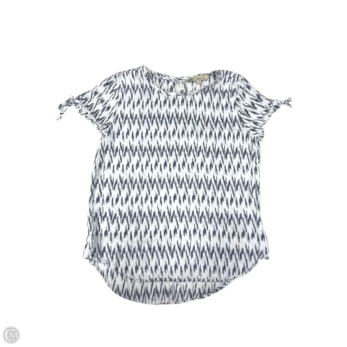 Top Short Sleeve By Loft In Blue & White, Size: S