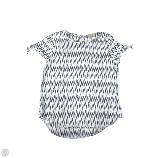 Top Short Sleeve By Loft In Blue & White, Size: S