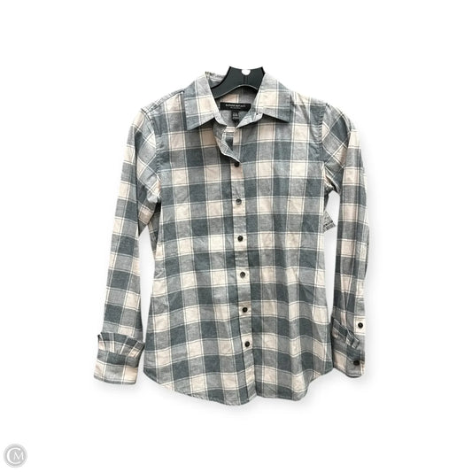 Top Long Sleeve By Banana Republic In Plaid Pattern, Size: Xxs