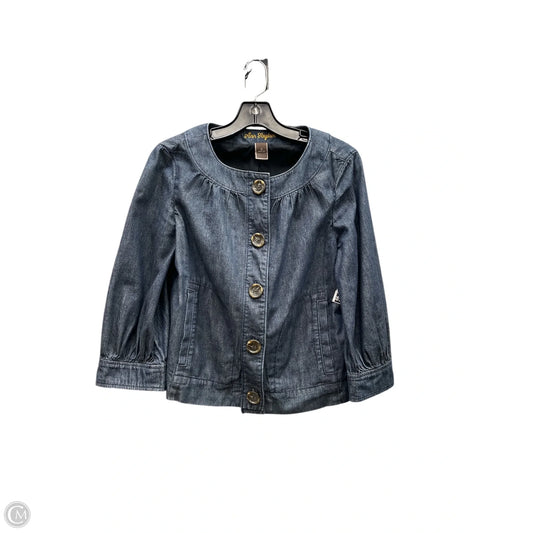 Top 3/4 Sleeve By Ann Taylor In Blue Denim, Size: S