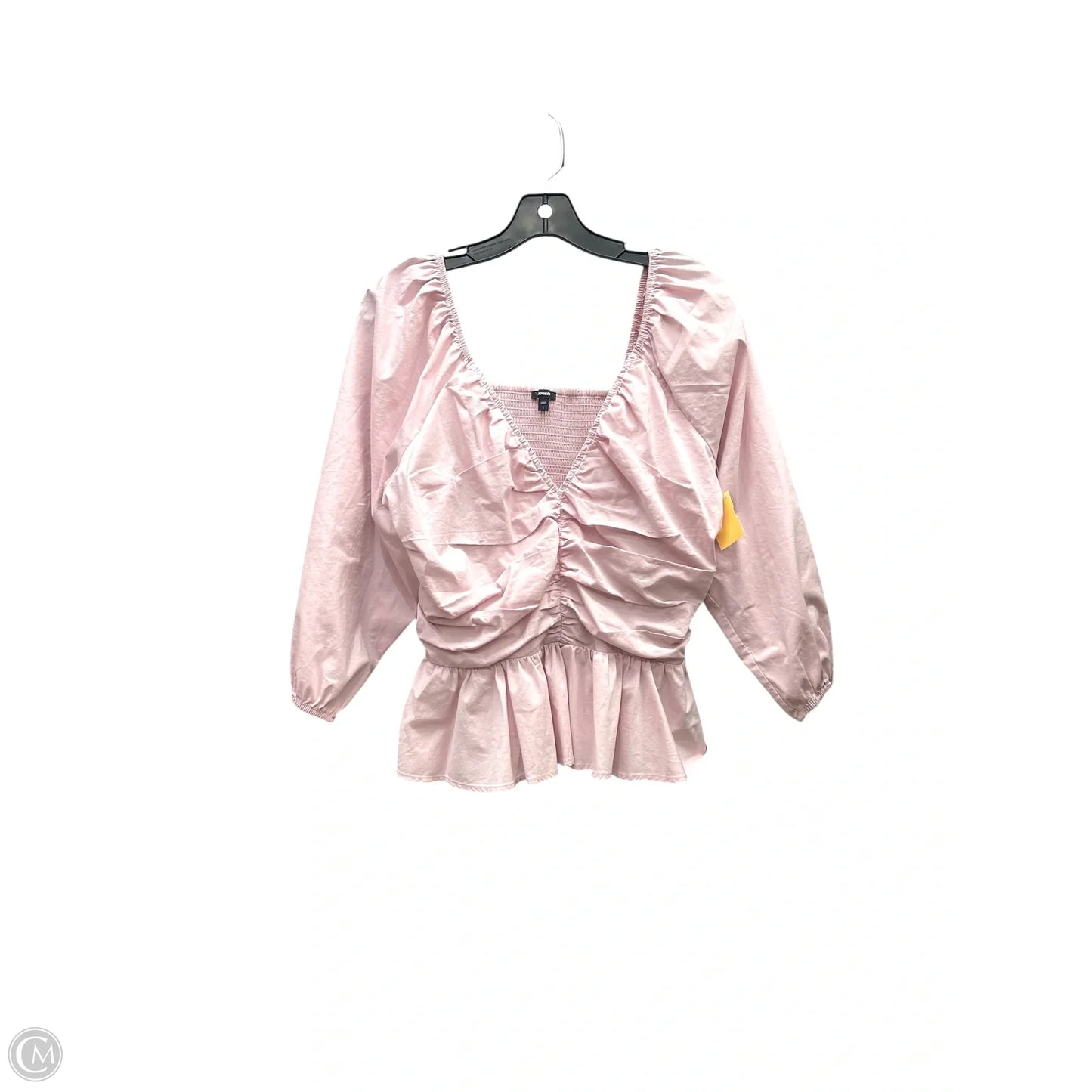 Top 3/4 Sleeve By Express In Pink, Size: L