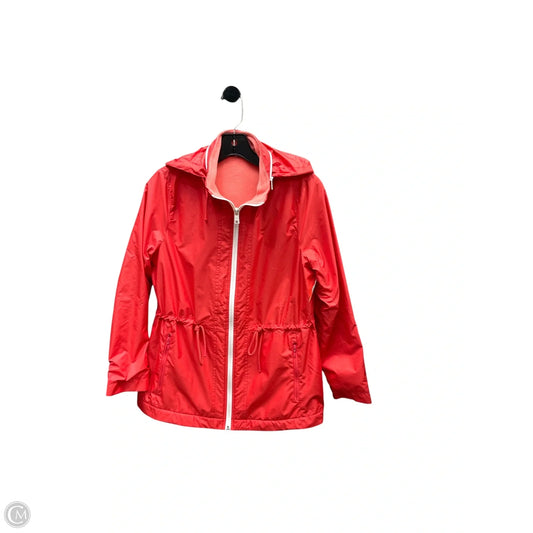 Jacket Windbreaker By Talbots In Orange & Red, Size: S