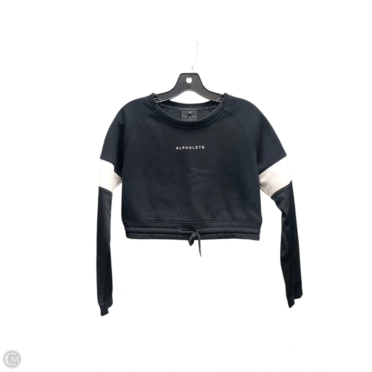 Athletic Sweatshirt Crewneck By  Alphalete In Black & White, Size: S