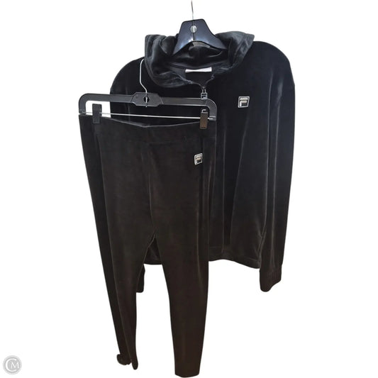 Athletic Pants 2pc By Fila In Black, Size: L