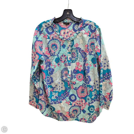 Top Long Sleeve By Talbots In Floral Print, Size: Xl
