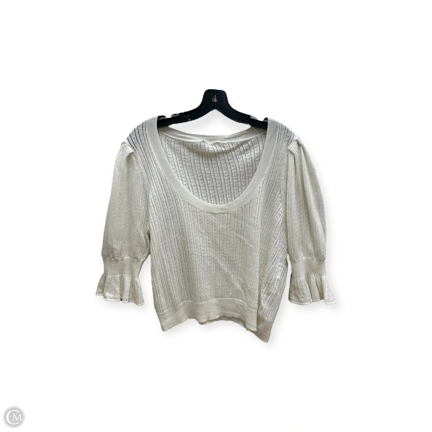 Top 3/4 Sleeve By Paige In Ivory, Size: M