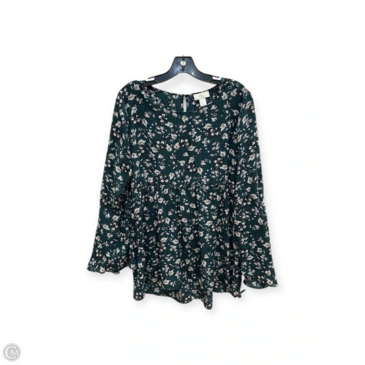 Top Long Sleeve By Loft In Green, Size: M