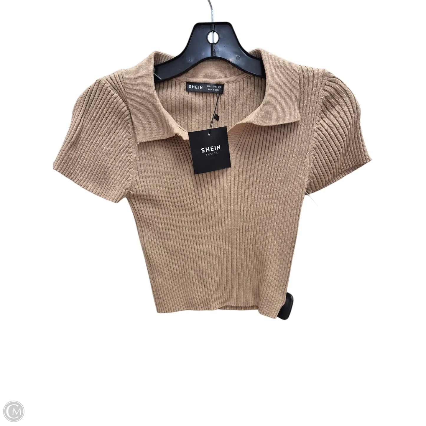 Top Short Sleeve By Shein In Brown, Size: S