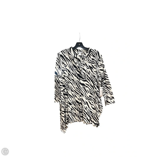 Tunic 3/4 Sleeve By Chicos In Zebra Print, Size: L