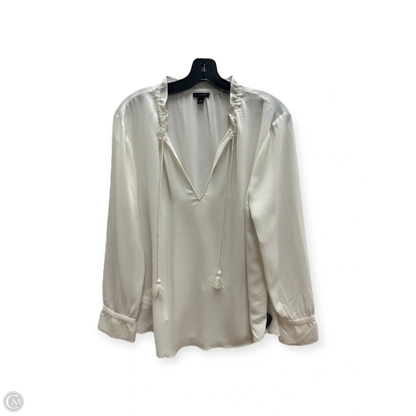 Top 3/4 Sleeve By Ann Taylor In Cream, Size: L