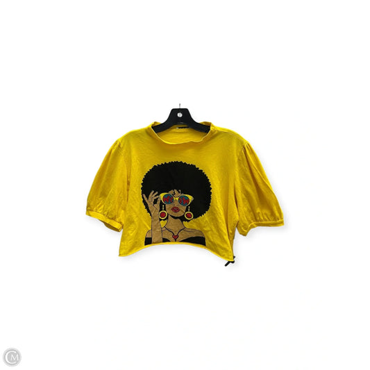 Top Short Sleeve By Fashion Nova In Yellow, Size: Xl