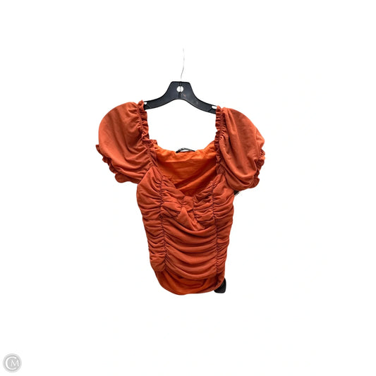 Top Short Sleeve By Shein In Orange, Size: S