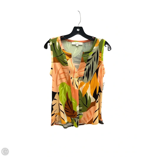Top Sleeveless By Loft In Tropical Print, Size: Sp