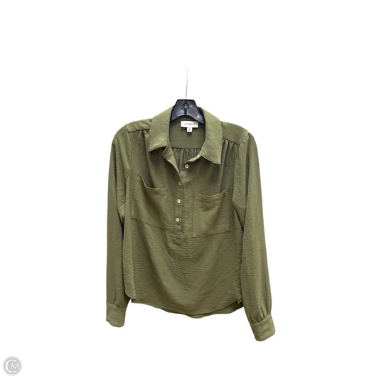 Top Long Sleeve By Evereve In Green, Size: S