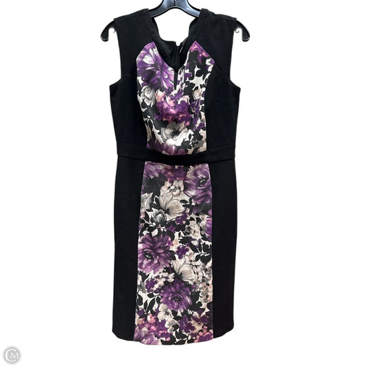 Dress Party Midi By White House Black Market In Black & Purple, Size: 10
