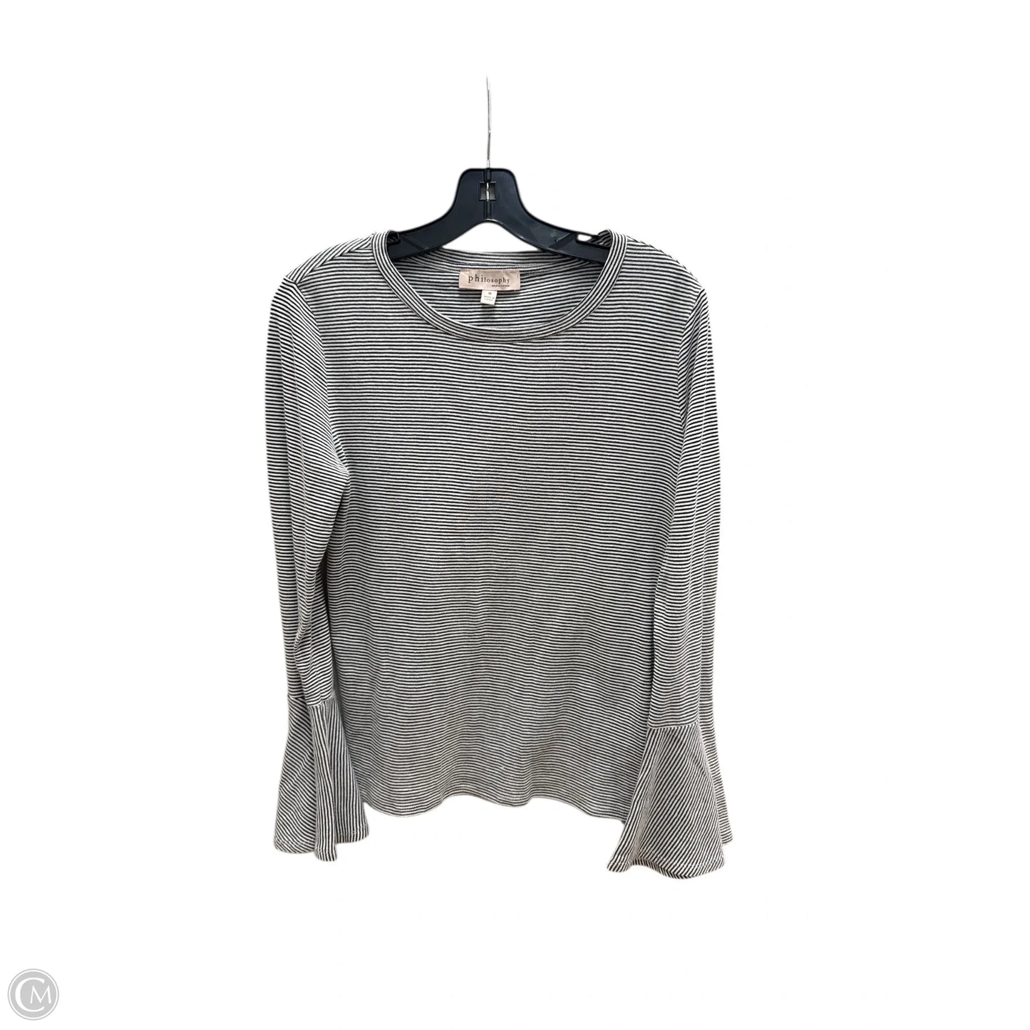 Top Long Sleeve By Philosophy In Striped Pattern, Size: M