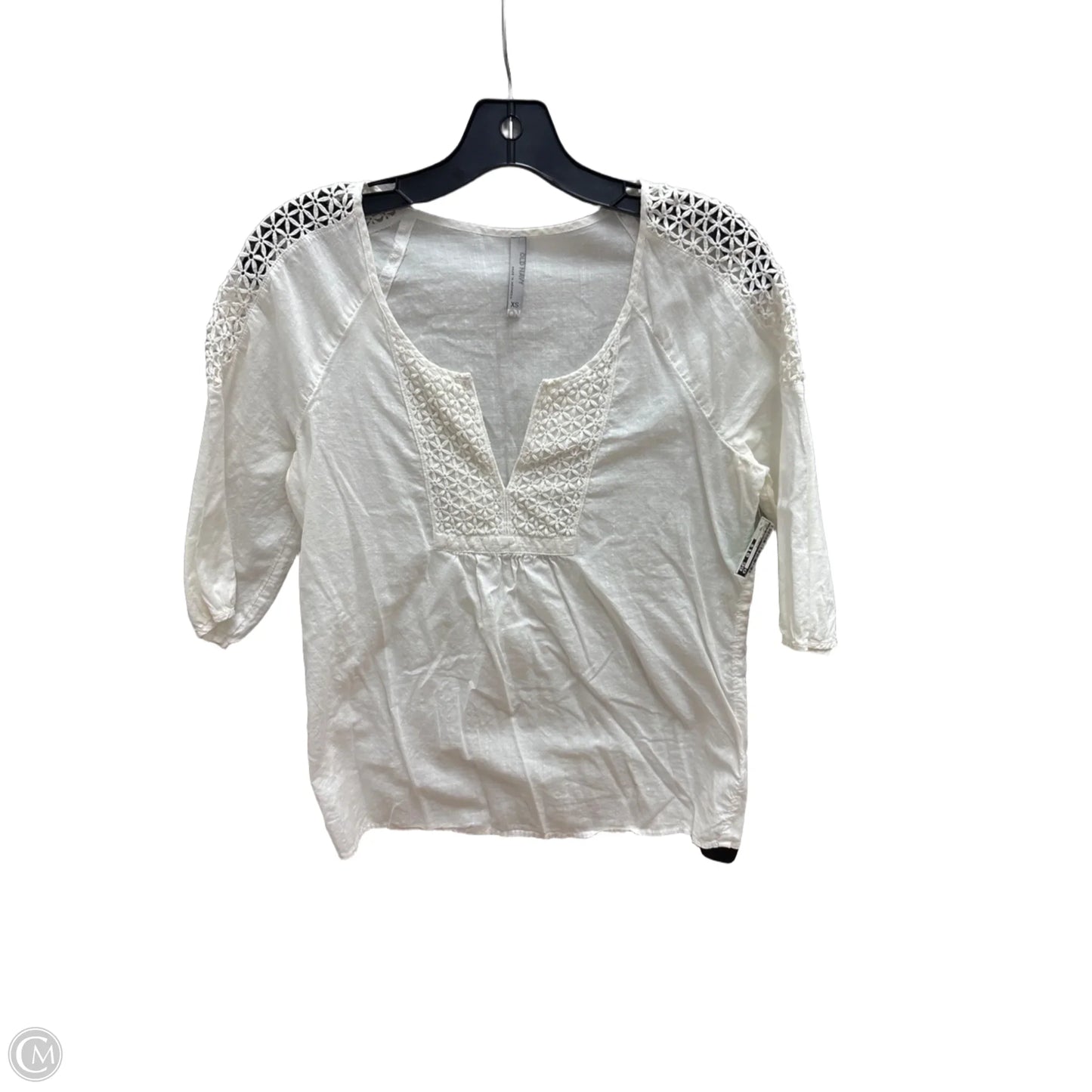 Top 3/4 Sleeve By Old Navy In Cream, Size: Xs
