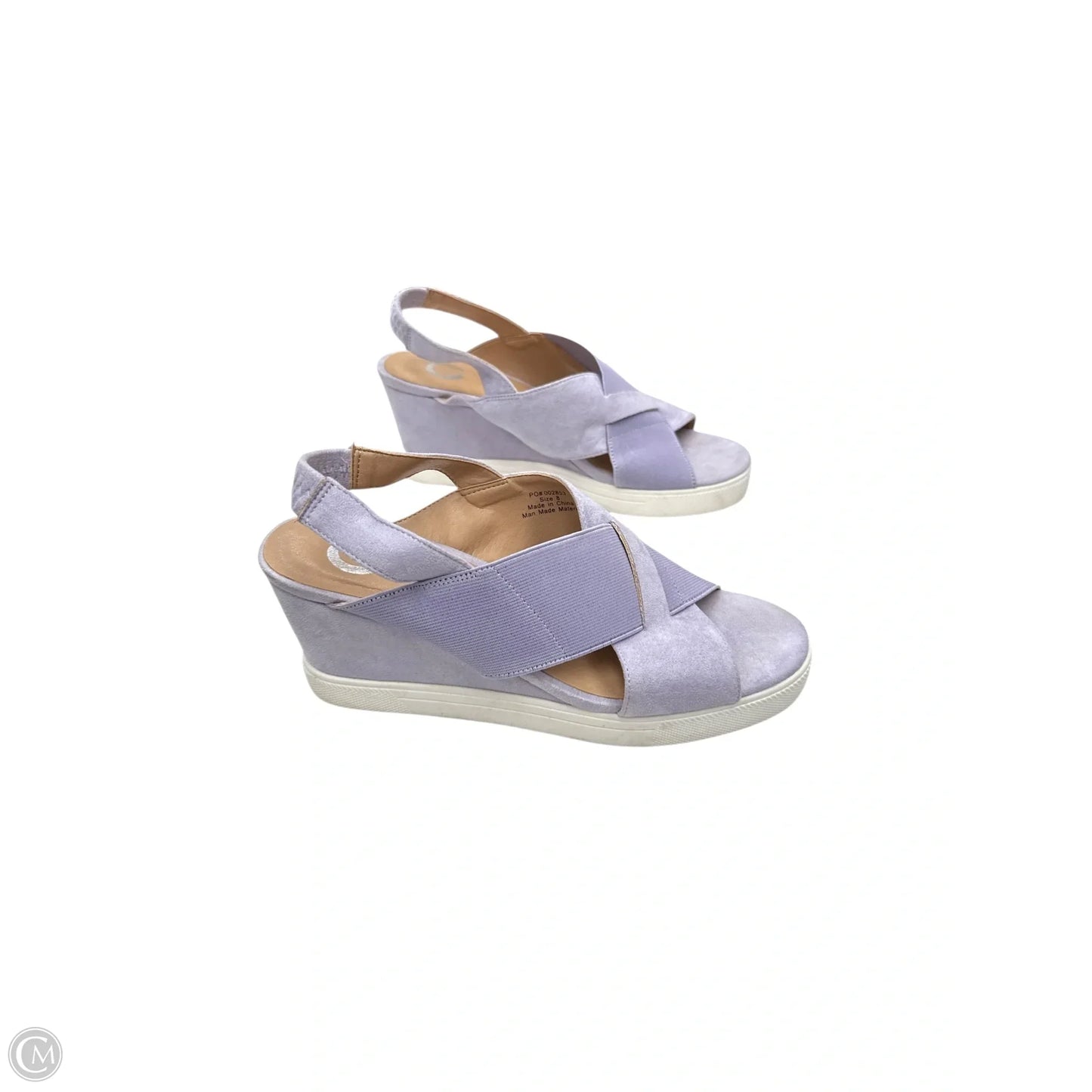 Sandals Heels Wedge By Journee In Purple, Size: 8