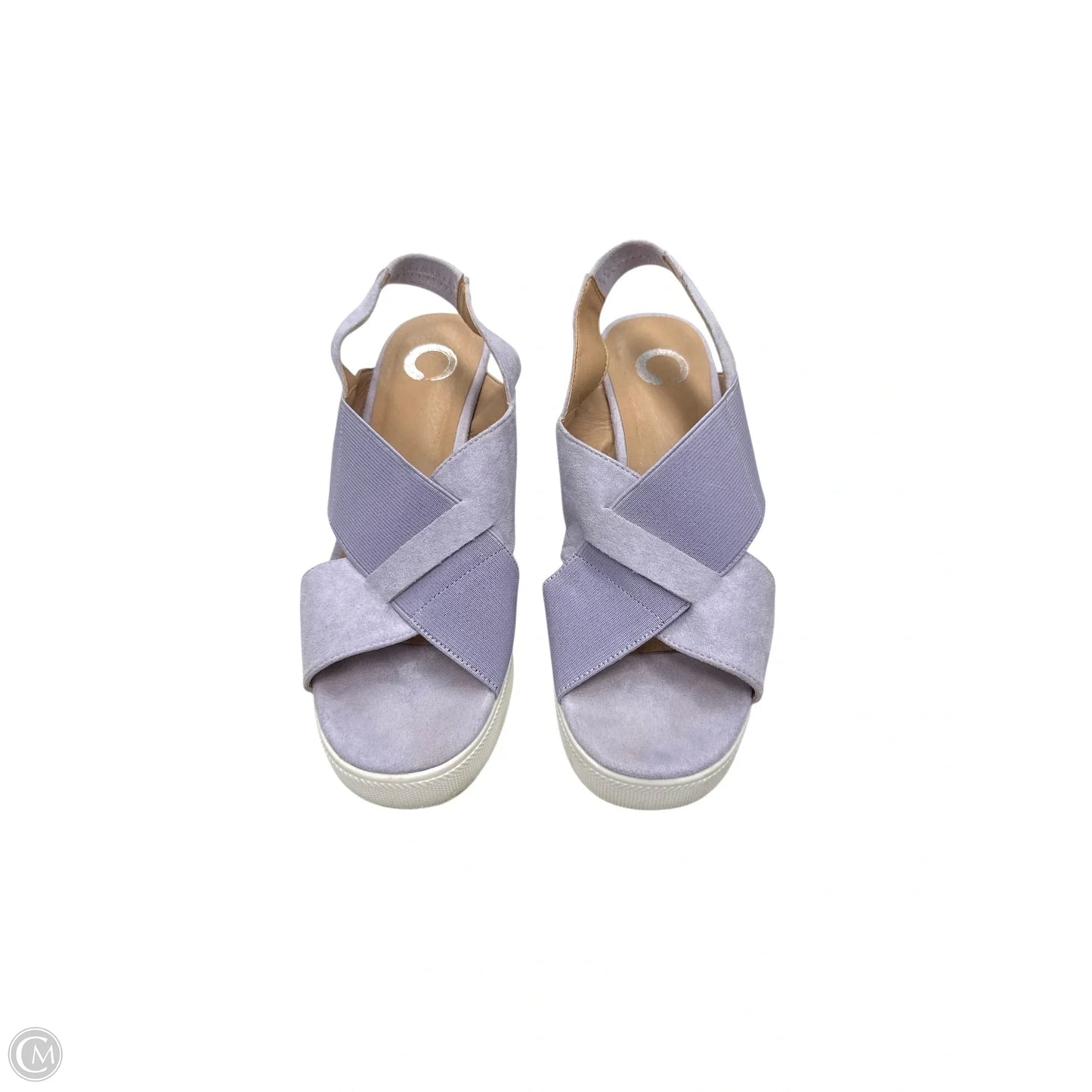 Sandals Heels Wedge By Journee In Purple, Size: 8