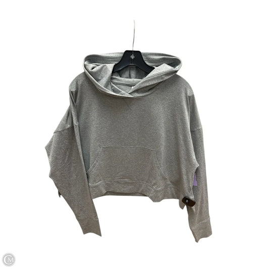 Athletic Top Long Sleeve Hoodie By Fabletics In Grey, Size: L