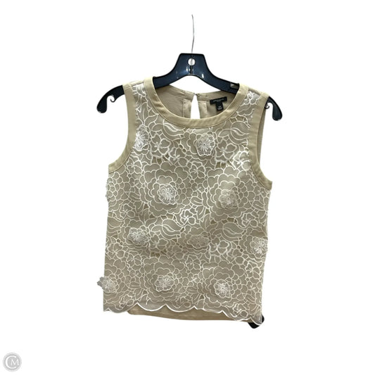 Top Sleeveless By Ann Taylor In Tan & White, Size: Xs