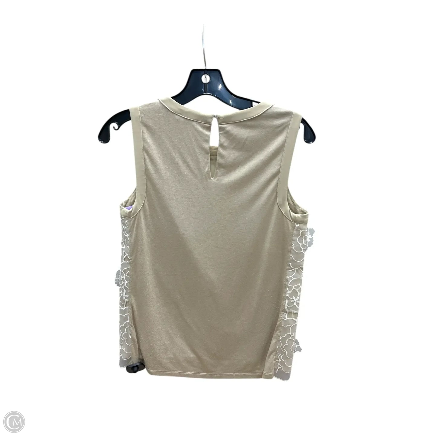 Top Sleeveless By Ann Taylor In Tan & White, Size: Xs