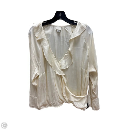 Top Long Sleeve By A New Day In Cream, Size: Xxl