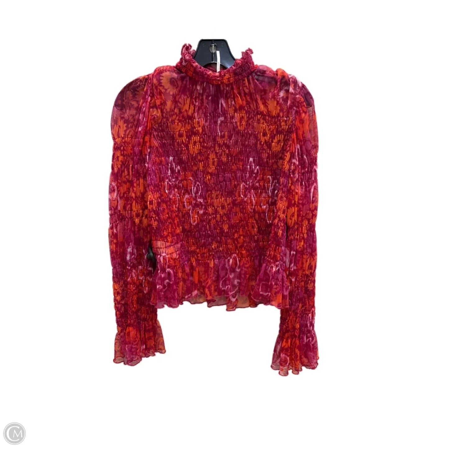 Top 2pc 3/4 Sleeve By Free People In Orange & Pink, Size: Xl